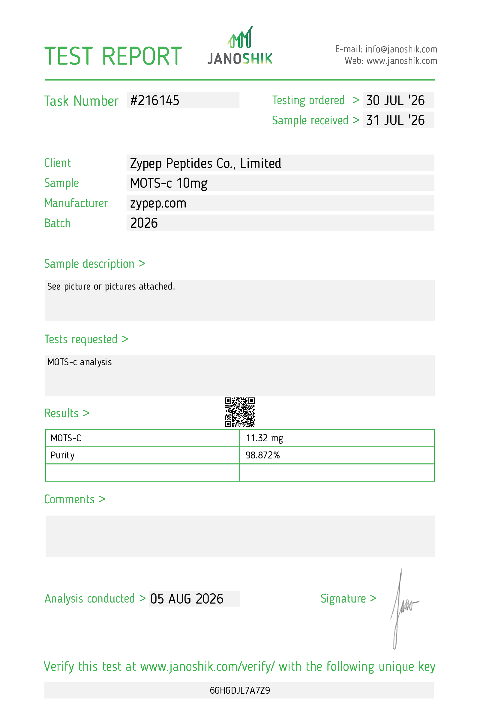 Test Report #216145